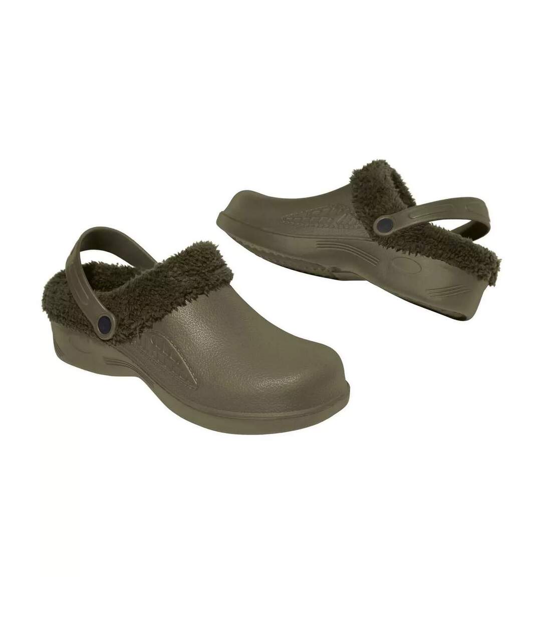 Mens Sherpa Lined Water Repellent Garden Clogs Khaki Green Atlas For Men-1