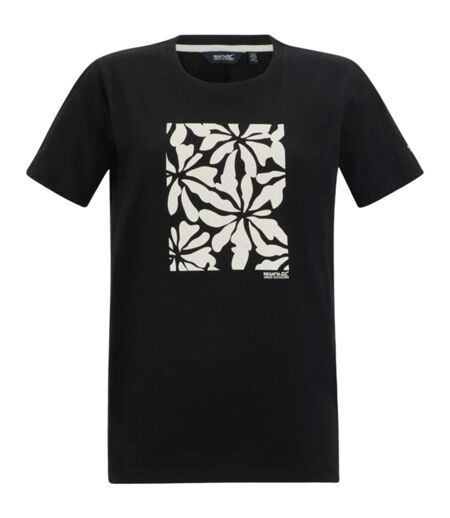 T-shirt Manches Courtes Motif/style Floral Filandra Femme Noir Regatta