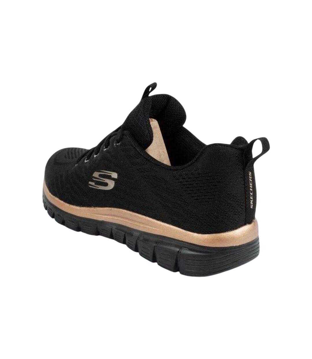 Womens/ladies Graceful Get Connected Sport Trainers Black Skechers-2