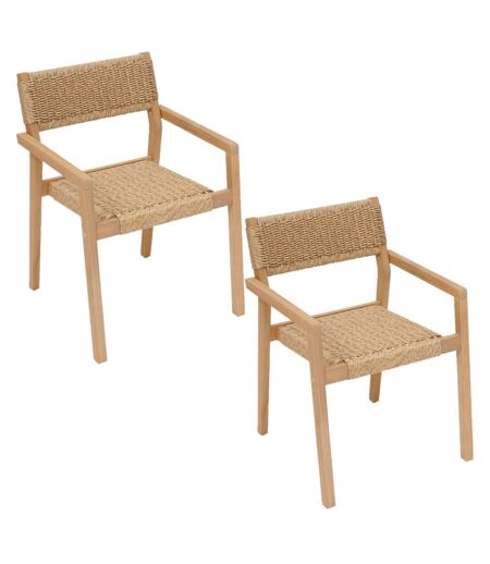 Lot de 2 fauteuils de jardin en bois TEMEIRA - Marron