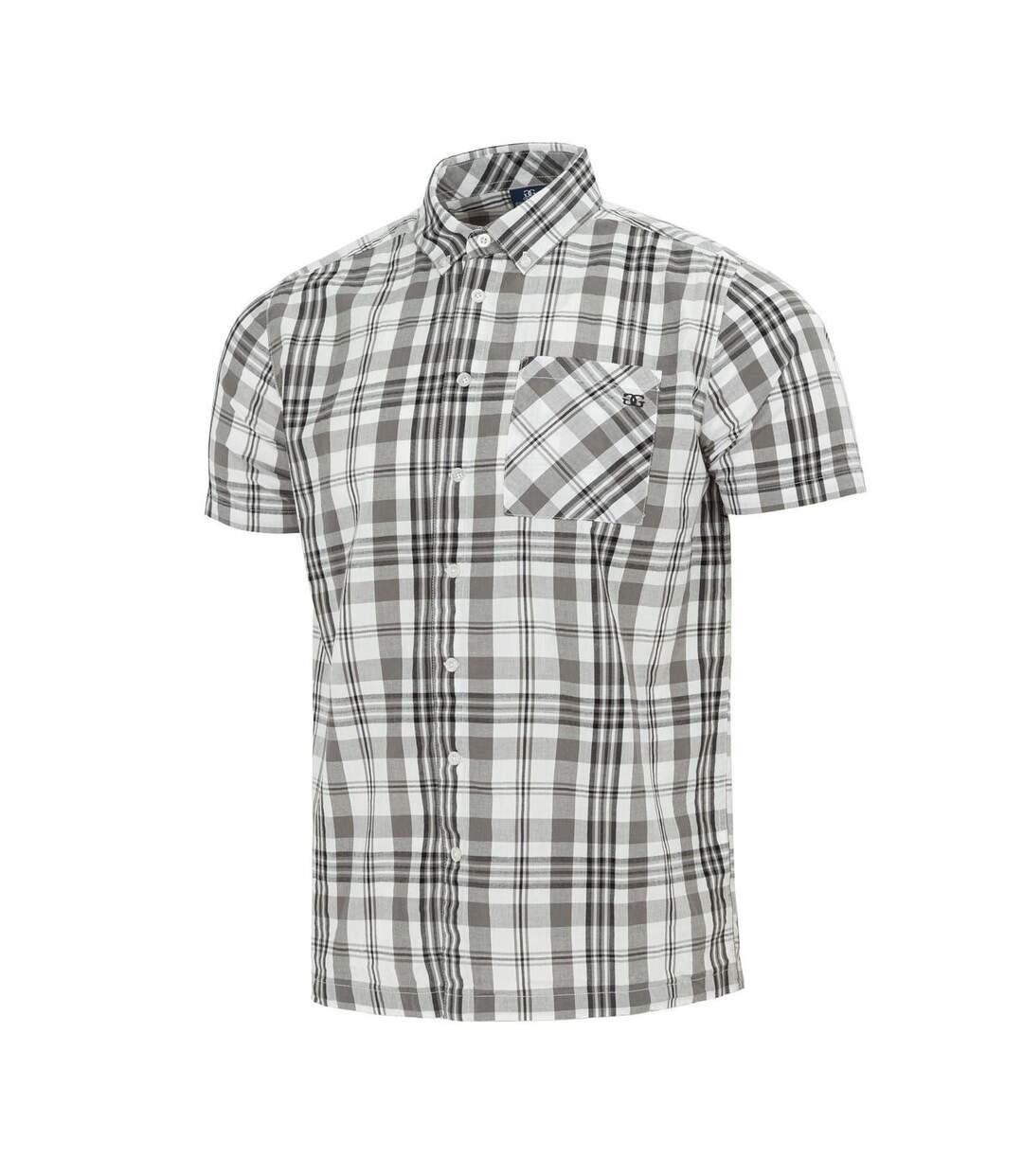 Chemise Manches Courtes Motif/style À Carreaux Homme Blanc Giorgio-3