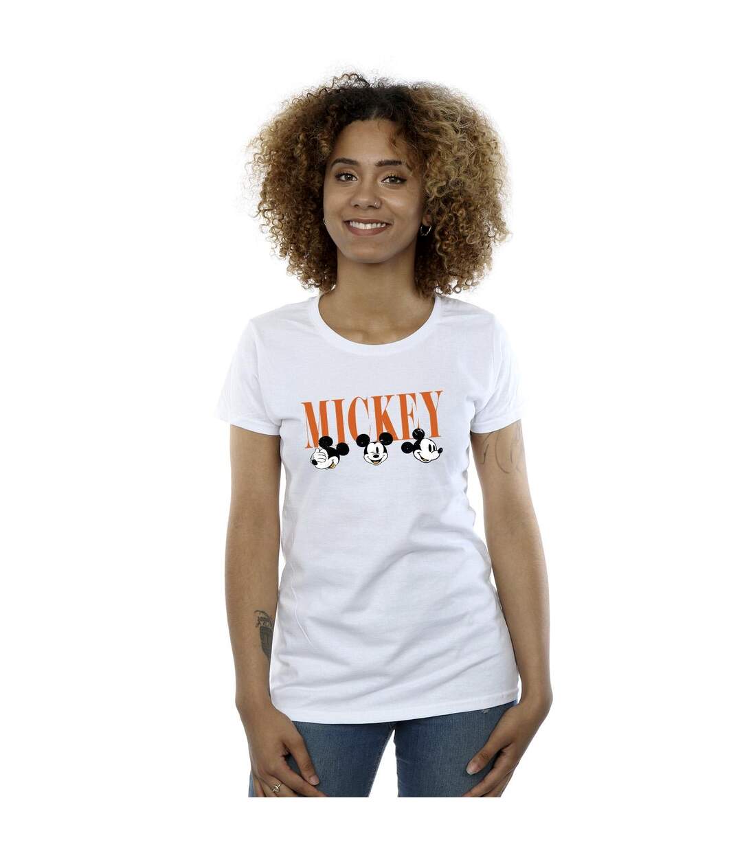Disney T-shirt en coton Femme/Femme Mickey Mouse Faces (Blanc) - UTBI33632-2