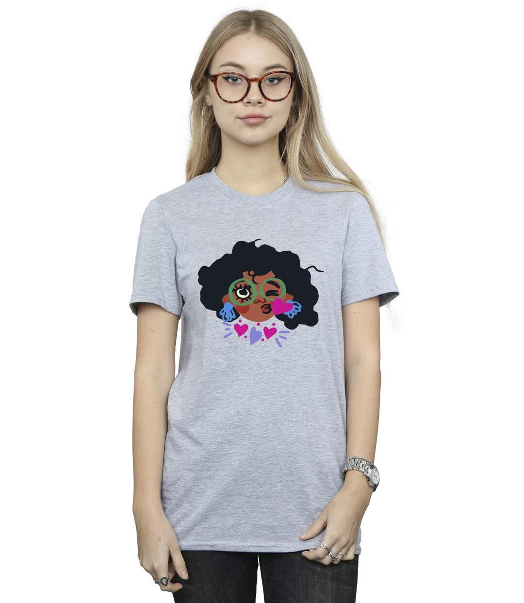 Disney Womens/Ladies Encanto Mirabel Kiss Cotton Boyfriend T-Shirt (Gris sportif) - UTBI22445-2