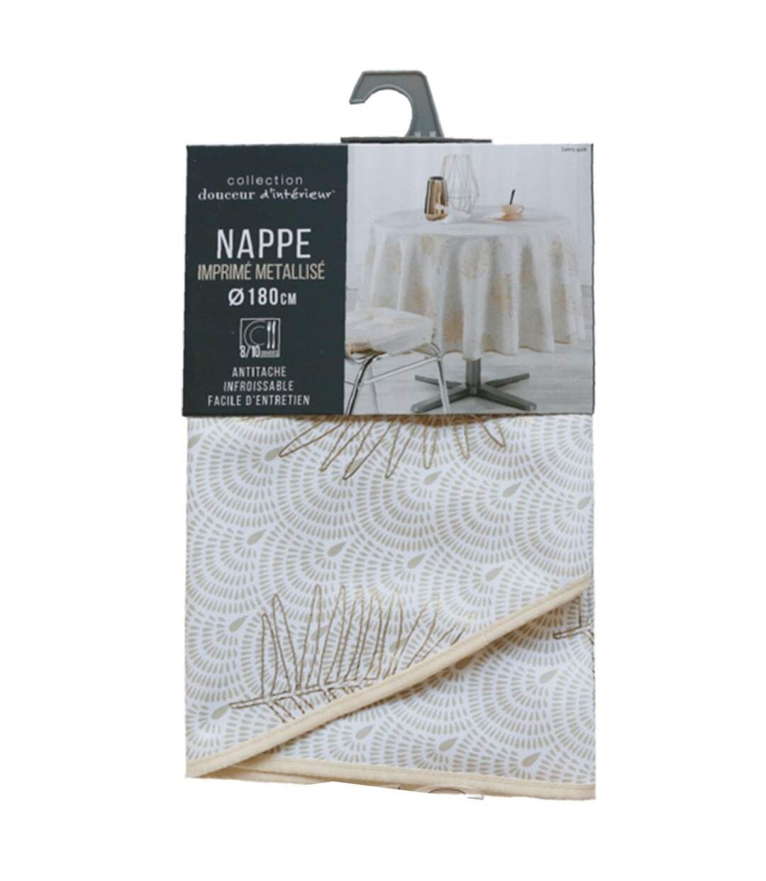 Nappe Antitache Ronde Sunny Gold 180cm Or-2