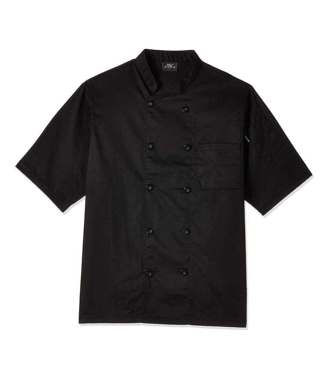 Unisex Adult Executive Drop Shoulder Short-sleeved Chef Jacket Black Le Chef-2