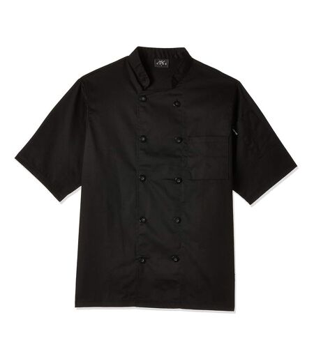 Unisex Adult Executive Drop Shoulder Short-sleeved Chef Jacket Black Le Chef