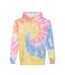 Unisex adult swirl tie dye hoodie yellow/blue/pink Awdis