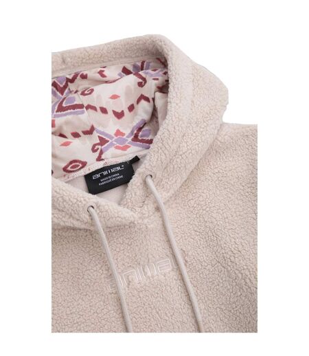 Womens/ladies Fleece Hoodie Off White Animal