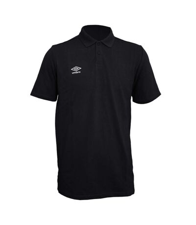 Mens Essential Polo Shirt Black White Umbro