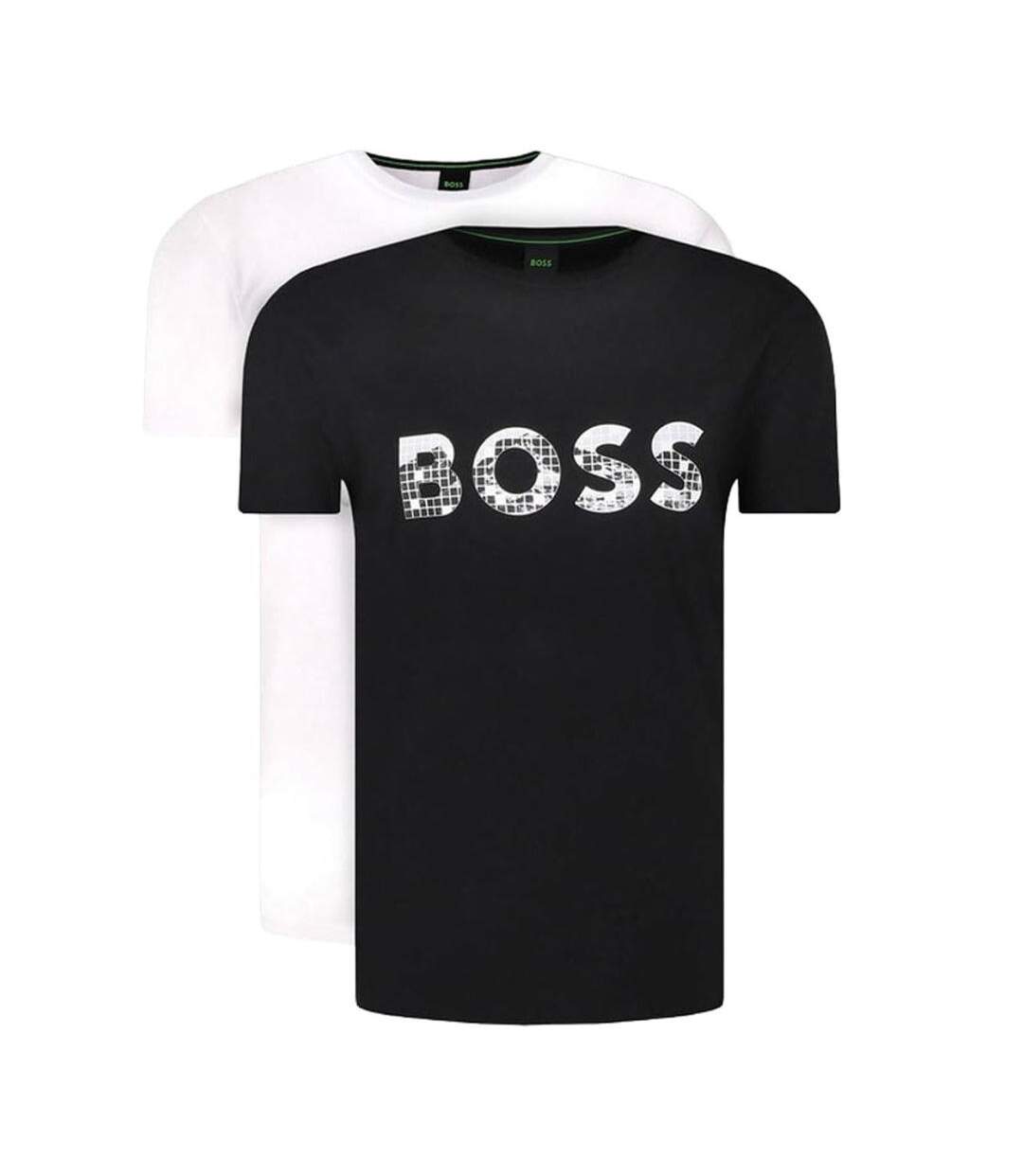 Lot de 2 t-shirts noir/blanc homme hugo boss imprimé-1