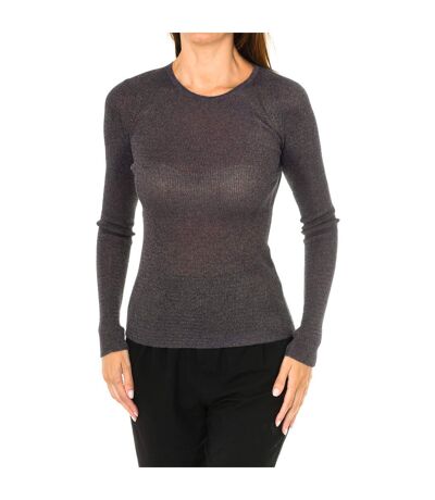 Women's long-sleeved sweater with back opening 3Y5M2A-5M1TZ