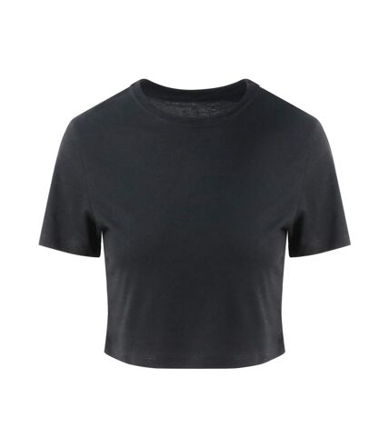 AWDis Just Ts Womens Girlie Tri-Blend Cropped T-Shirt (Solid Black) - UTPC3585