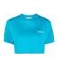T-shirt Court Helvetica Femme Bleu Off White-2