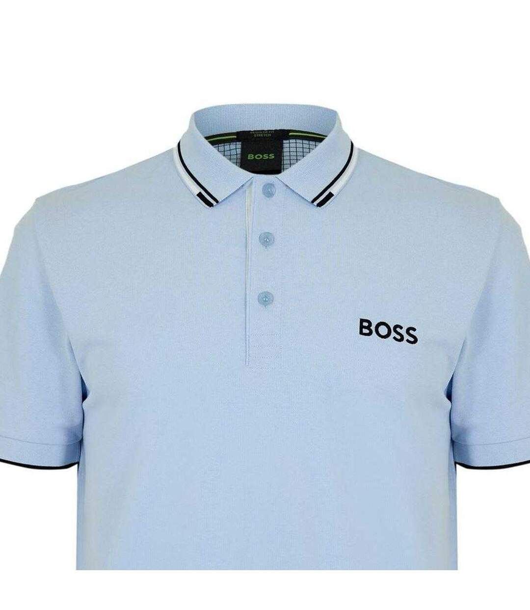 Mens Paddy Pro Cotton Pique Polo Shirt Blue Boss-3