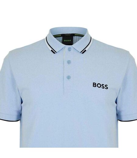 Mens Paddy Pro Cotton Pique Polo Shirt Blue Boss