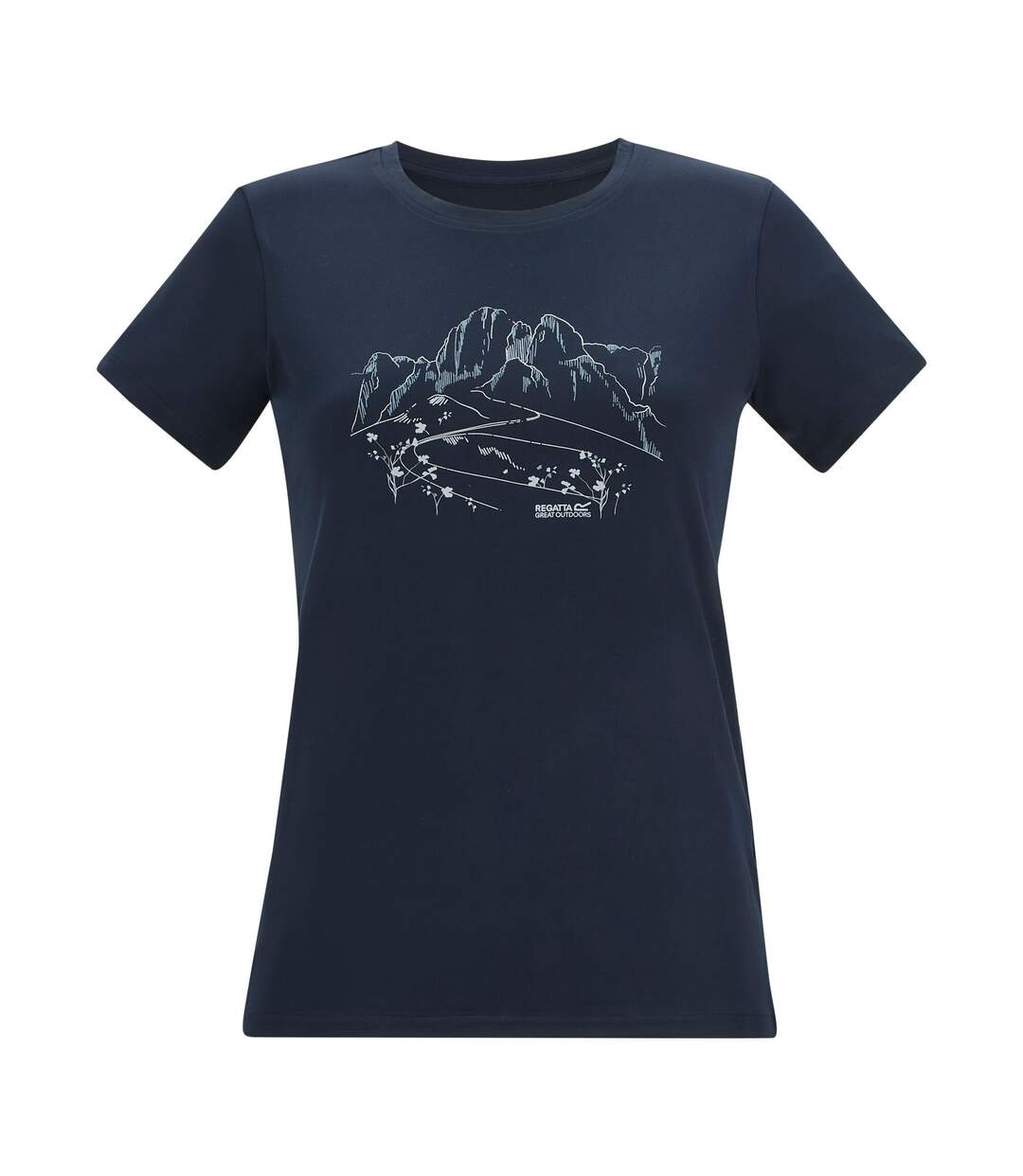 T-shirt Manches Courtes Motif/style Paysage Fingal Femme Bleu Marine Imprimé Graphique Regatta-2