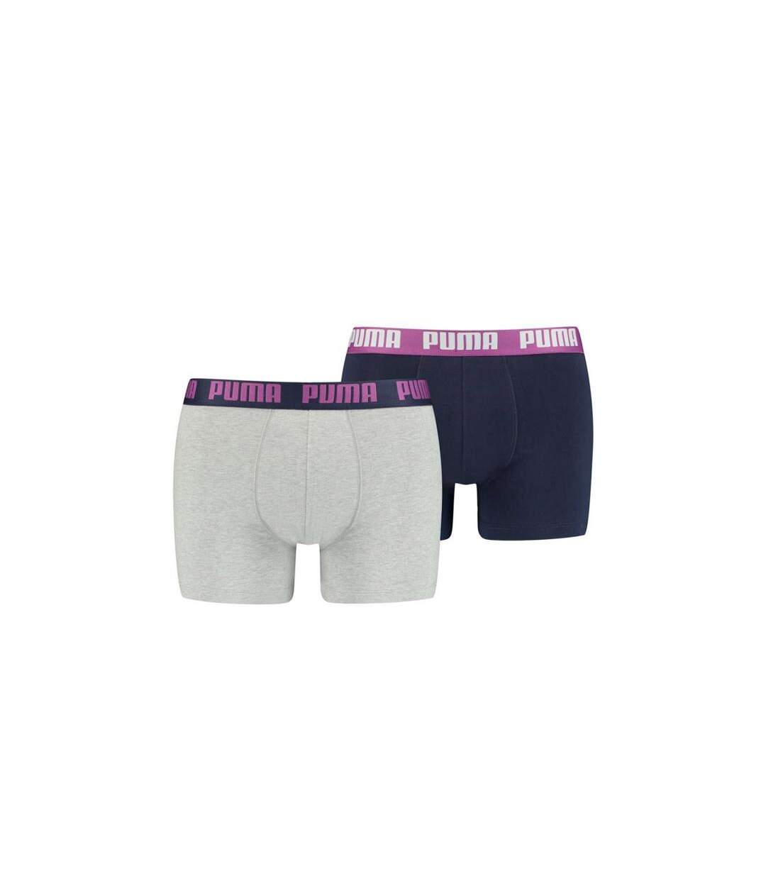 PUMA Lot de 2 Boxers Homme Coton BASIC Purple combo-1