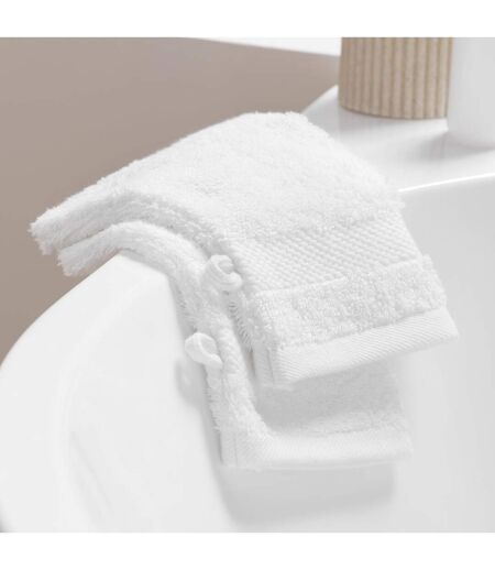 Lot de 2 Gants de Toilette Elegance 15x21cm Blanc
