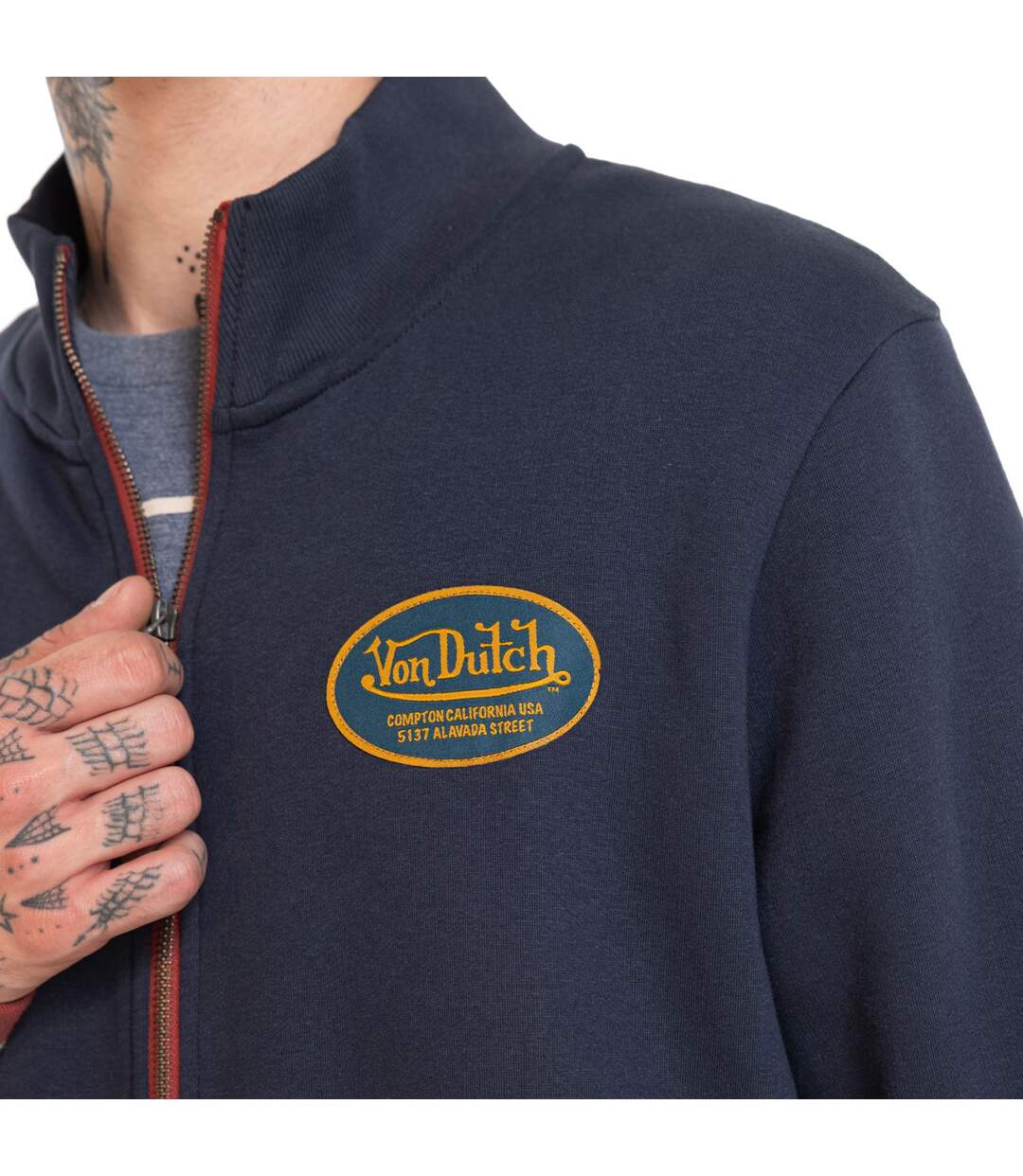 Sweat zippé en molleton avec écusson Wyatt Vondutch-2