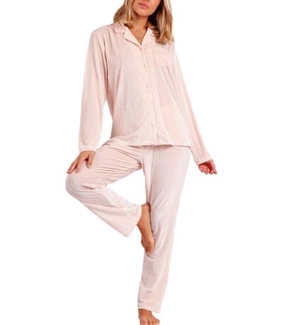 Pyjama velours tenue pantalon chemise Elegant Stripes Admas