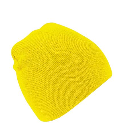 Beechfield Plain Basic Knitted Winter Beanie Hat (Yellow)