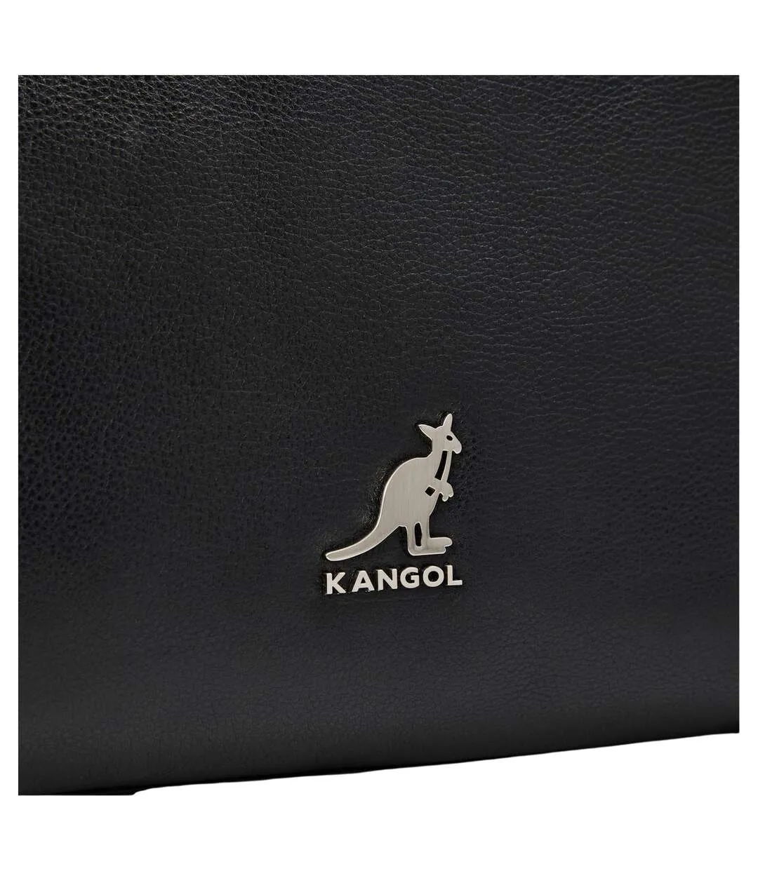 Metal Logo Leather Crossbody Bag One Size Black Kangol-3