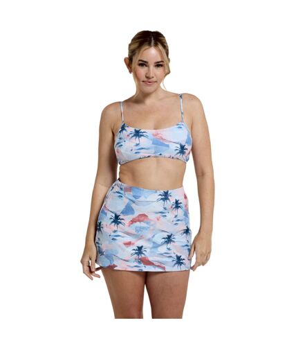 Haut de maillot de bain femme bleu / blanc Animal