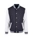 Mens Basic Varsity Jacket Navy White Build Your Brand-1