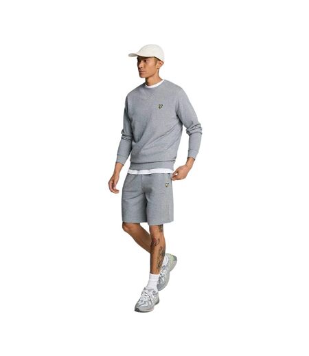 Mens Fleece Embroidered Logo Shorts Grey Lyle & Scott