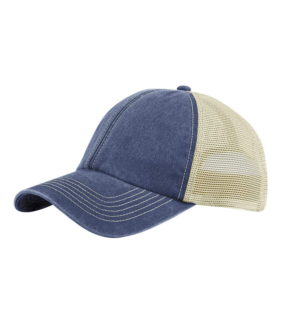 Casquette Trucker Vieux Denim Beige Gris Beechfield-2