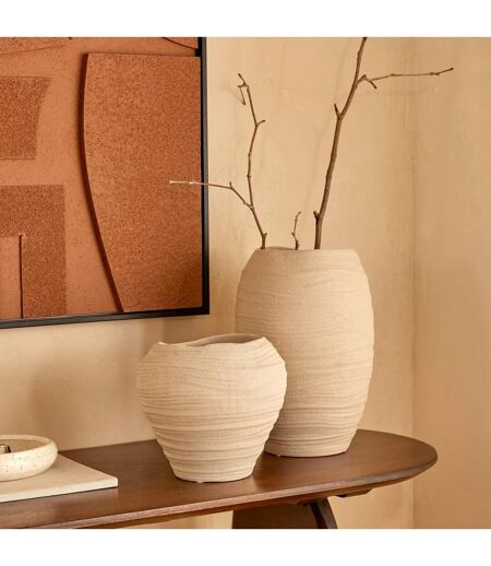 Vase Déco en Céramique Prudi 31cm Blanc