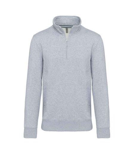 Kariban Mens Zip Neck Sweatshirt (Oxford Grey) - UTPC6320