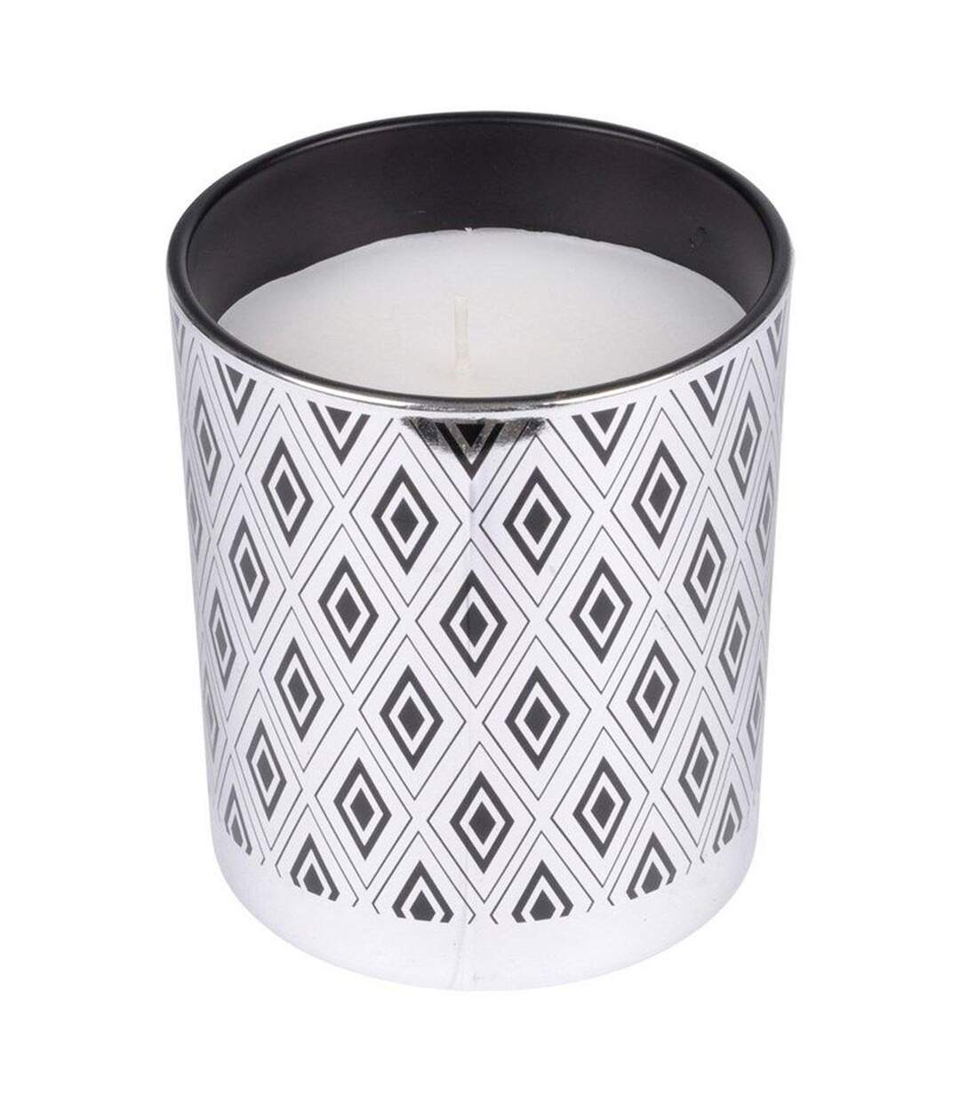 Bougie Parfumée Imprimée en Verre Élégant 10cm Argent-1