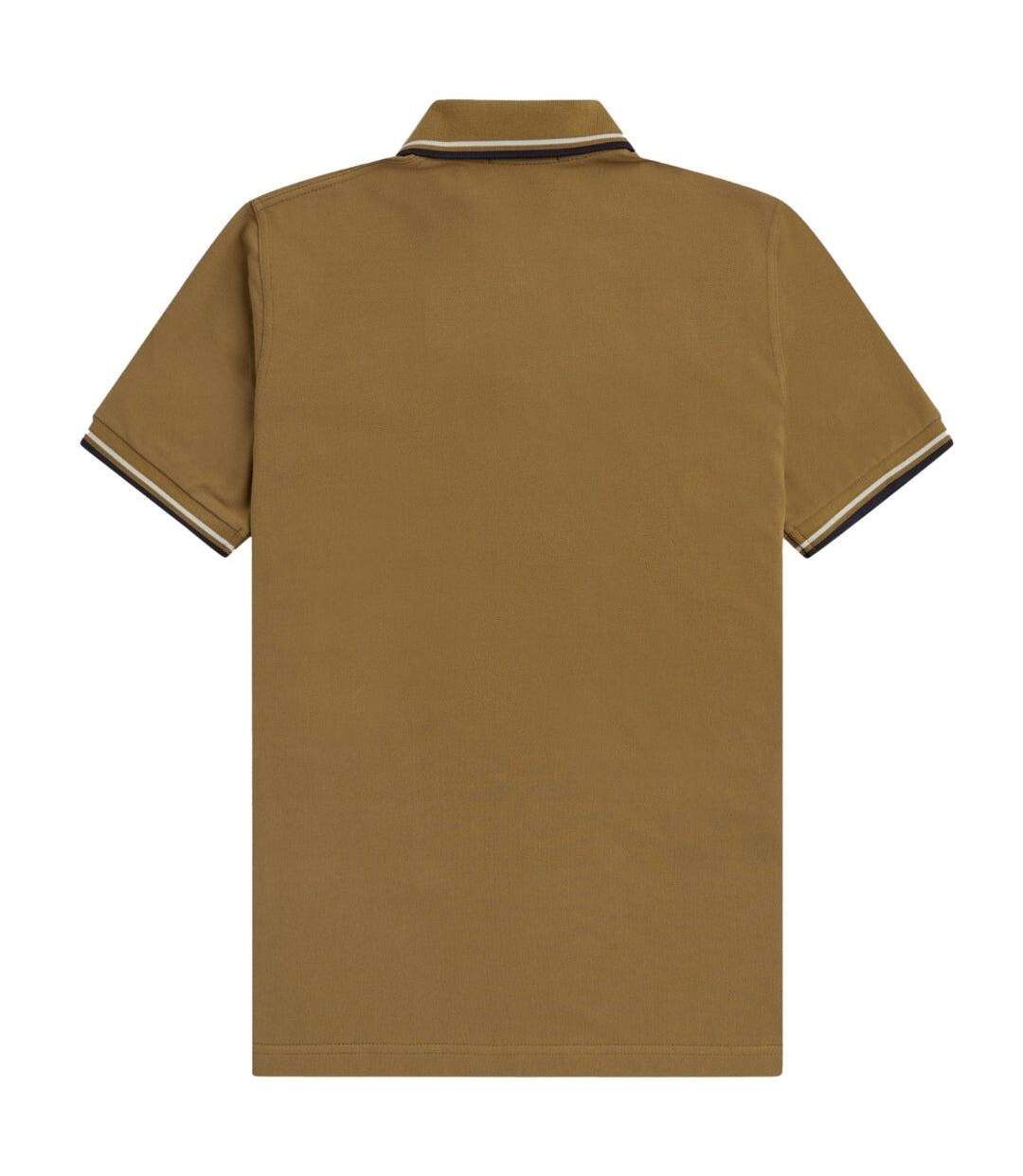 Polo Motif/style Col À Double Rayure Homme Marron Marron Fred Perry-2