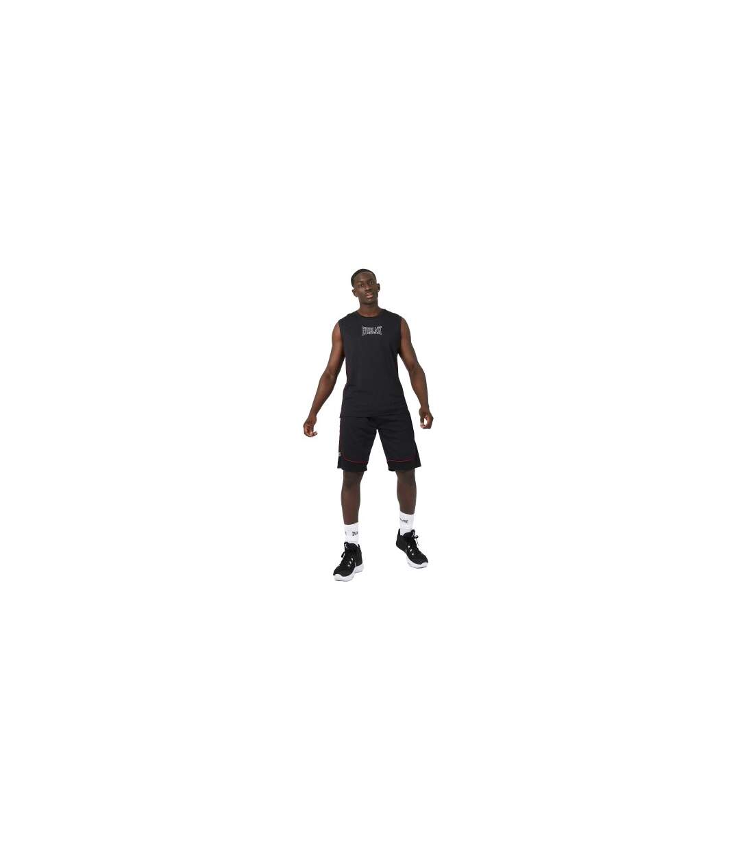 Mens Sleeveless Basketball Jersey Black Red Everlast-1