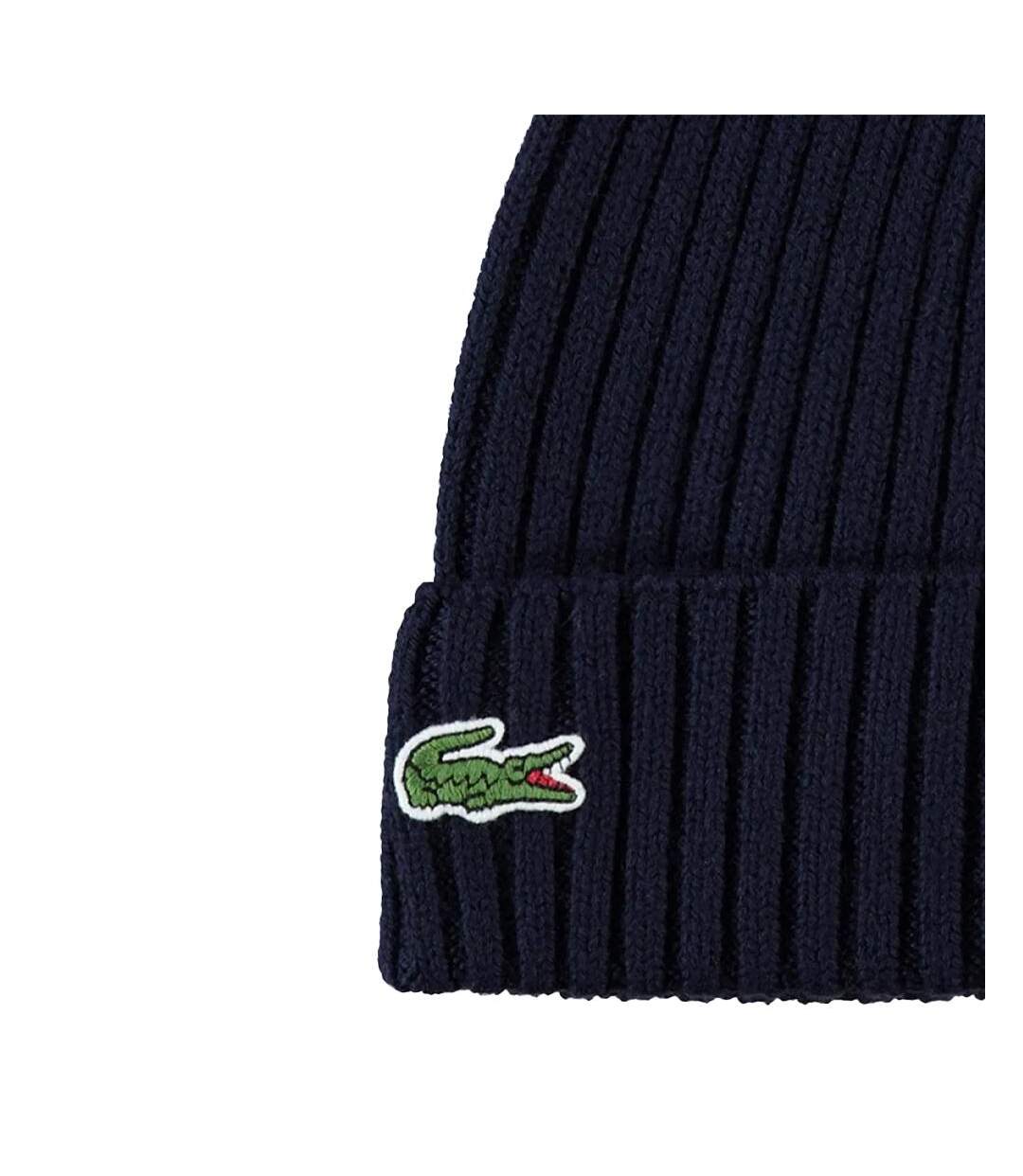 Bonnet noir homme lacoste rb9883 - taille unique-2