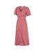 Womens/ladies Riviera Button Through Midi Dress Pink Mountain Warehouse-3