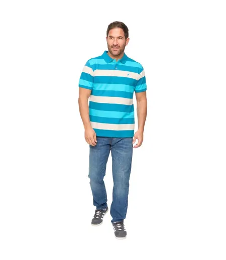 Mens Hadley Striped Polo Shirt Deep Blue Bewley & Ritch