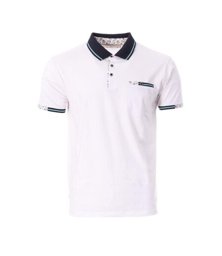 Polo blanc/marine homme rms26 91301 - 3xl