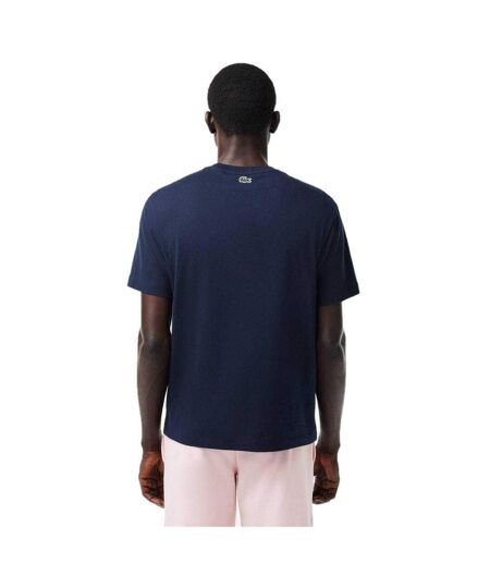 T-shirt Motif/style Blocs De Couleurs Homme Blanc Bleu Marine Foncé Lacoste