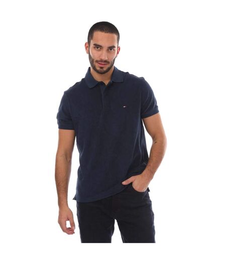 Mens Micro-towelling Regular Polo Shirt Navy Tommy Hilfiger