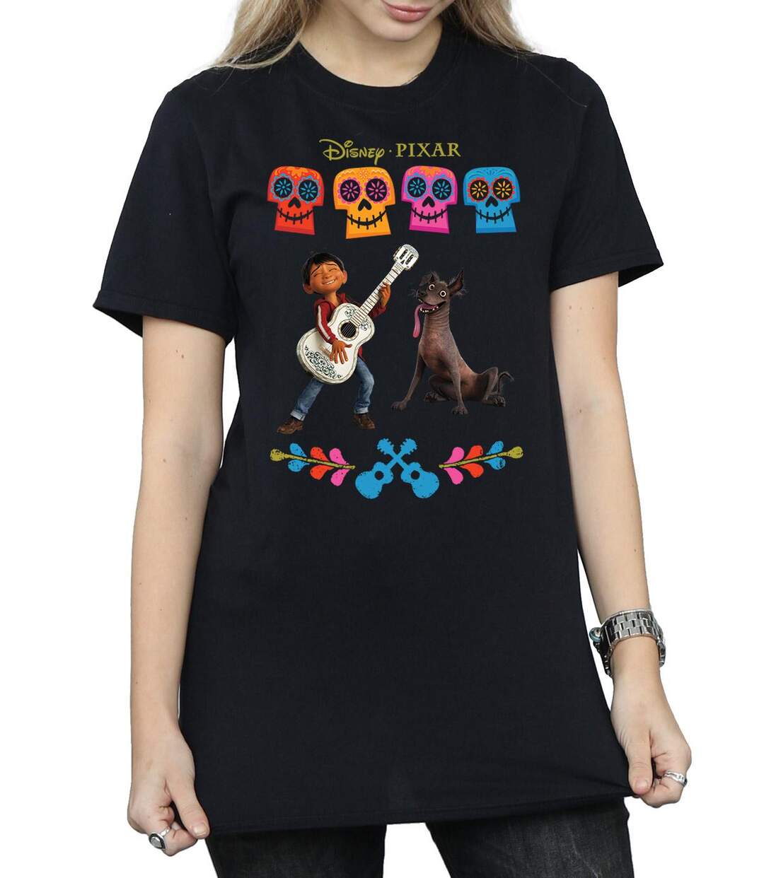 Disney - T-shirt COCO MIGUEL LOGO - Femme (Noir) - UTBI16387-3