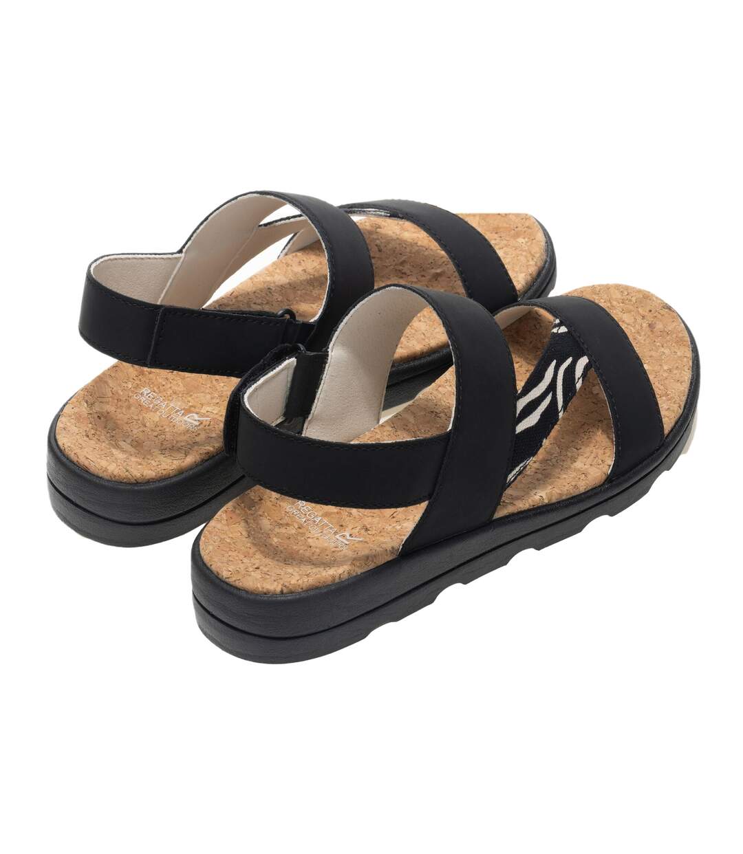 Womens/ladies Rylie Zebra Print Sandals Black Regatta-2