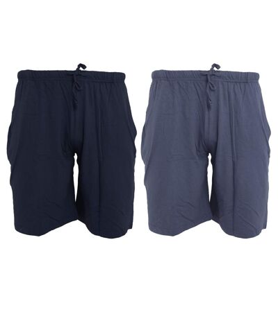 Tom Franks Jersey Lounge Shorts (2 Pack) (Navy/Denim Blue) - UTSHORTS232
