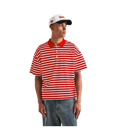 Polo Manches Courtes Motif/style À Rayures Homme Rouge Écru Summit