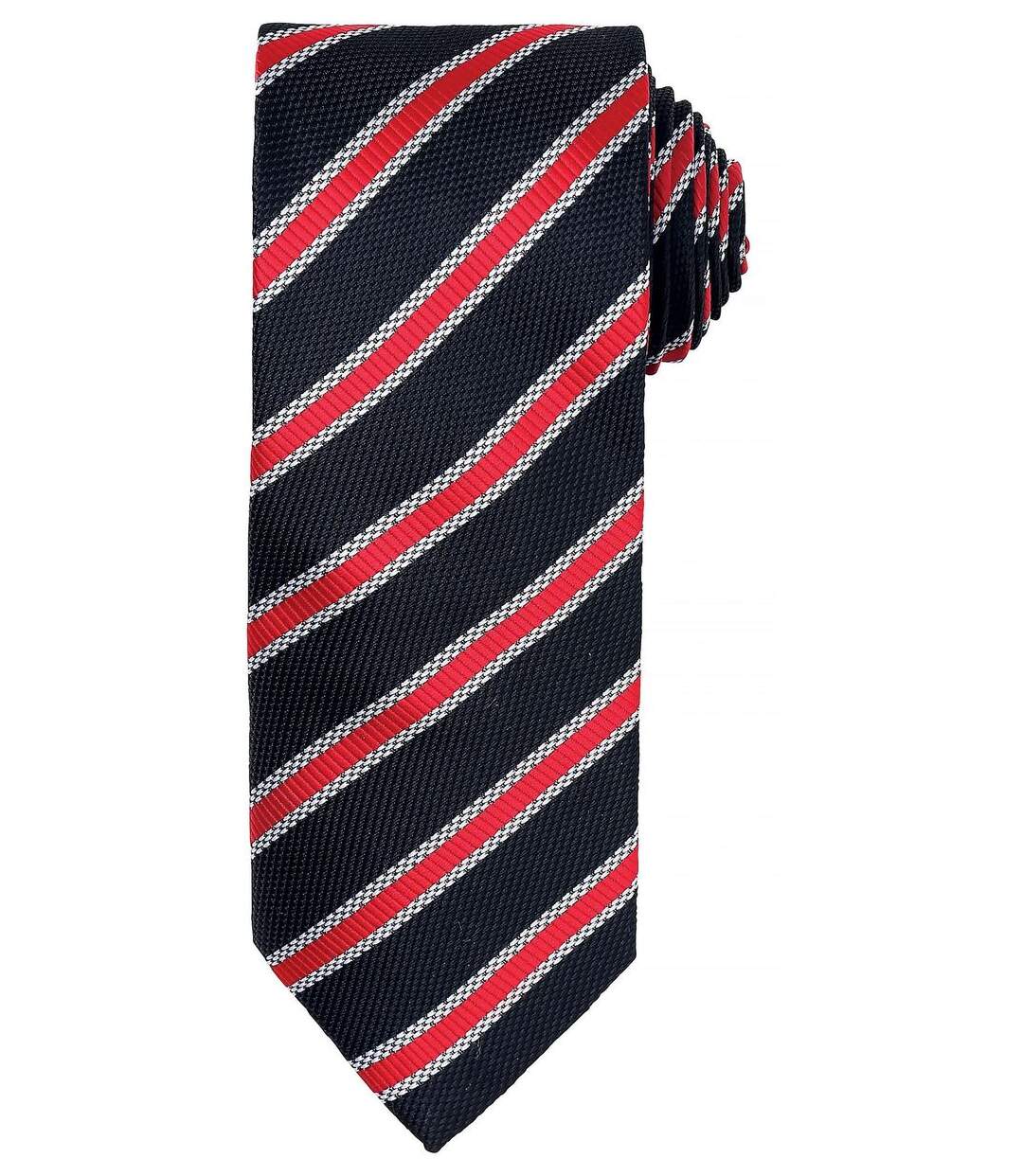 Cravate rayée - PR783 - noir et rouge-1