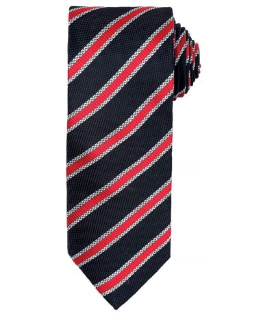 Cravate rayée - PR783 - noir et rouge
