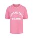 Womens/ladies Oversized Boyfriend T-shirt Pop Pink Blank Essentials-1