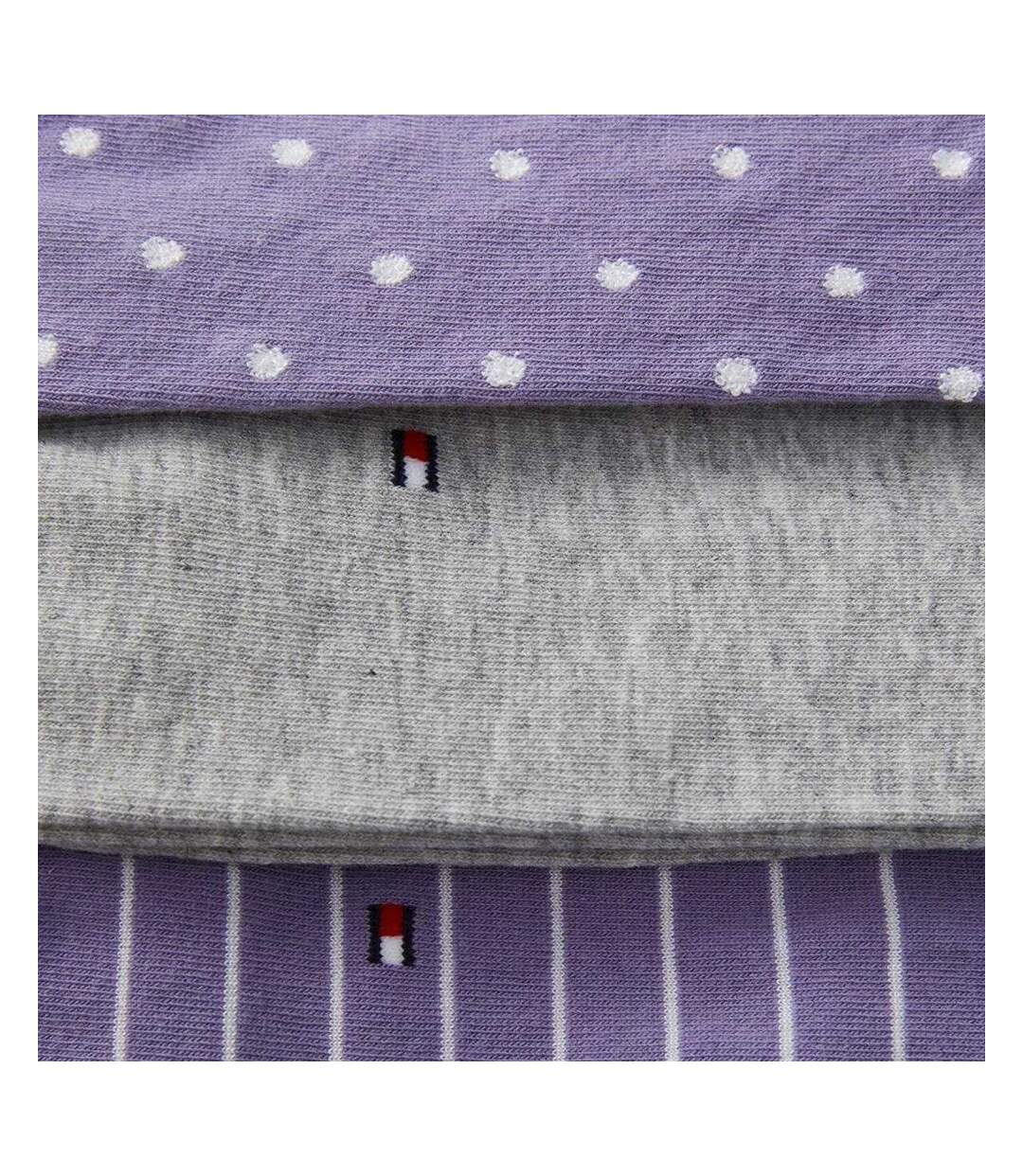 Chaussettes Motif/style À Pois Femme Gris Violet Tommy Hilfiger-2