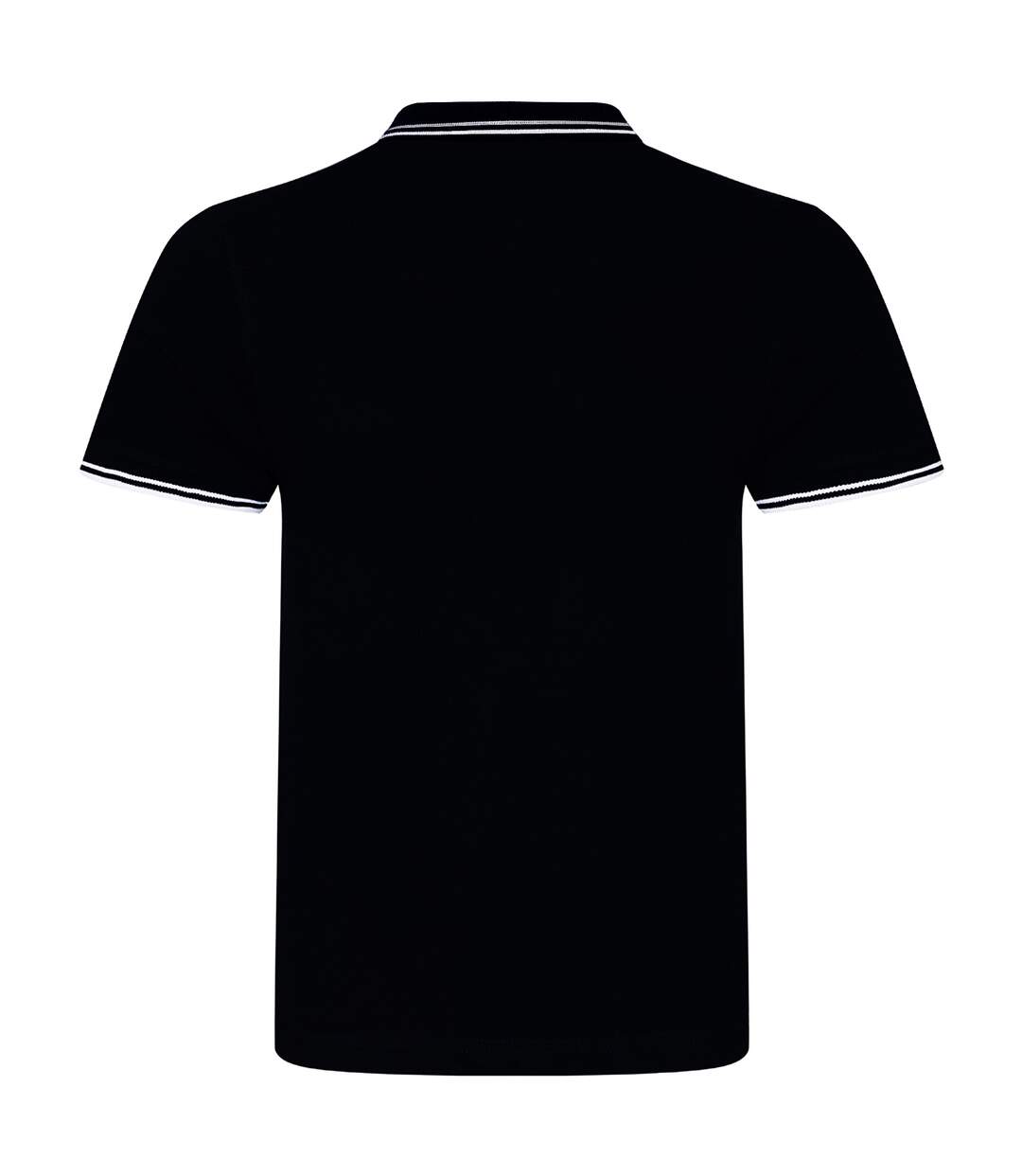 Mens t-shirt polo hommes noir / blanc AWDis-2